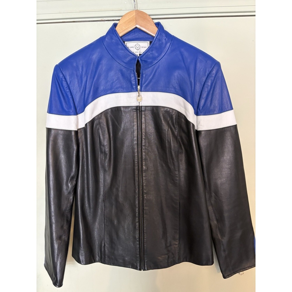 Women's St John's Sport Leather Jacket Size Med